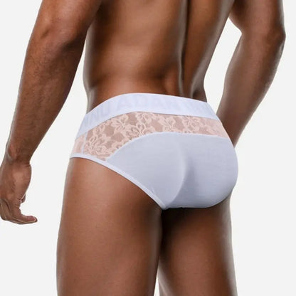 Adannu Men's Lace Brief – 95% Modal Floral Panel AD408