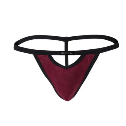 DomiGe Ropa interior masculina con tanga con corte en V de fibra de bambú y espalda en T para hombre