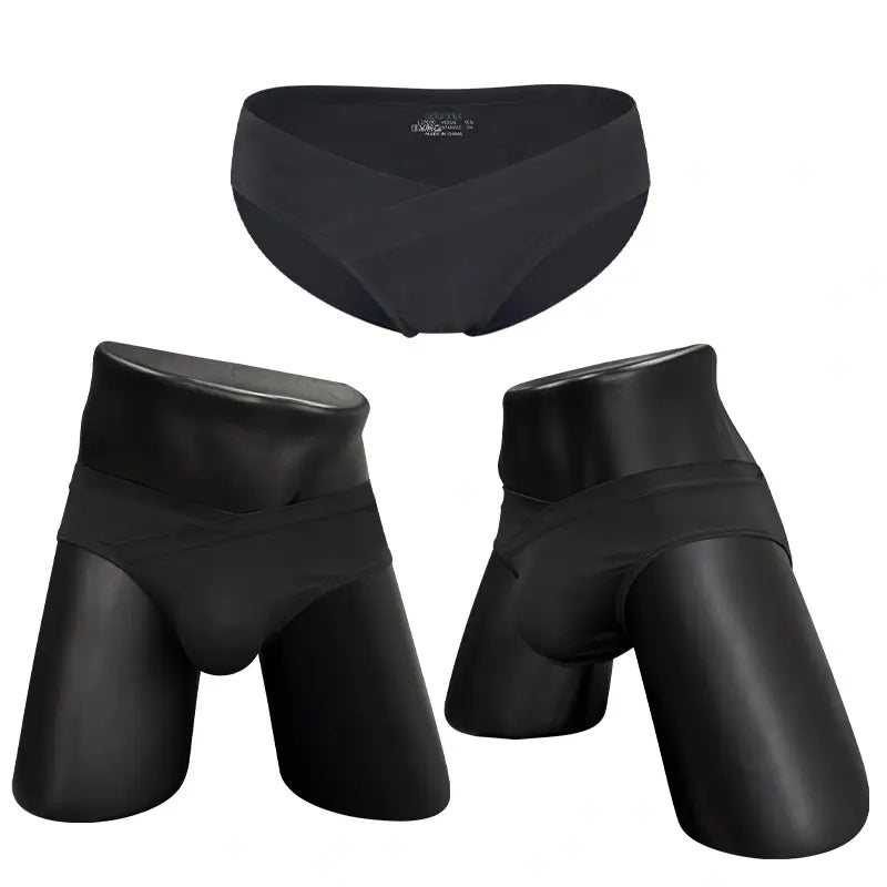 Black low rise modal briefs on mannequin - Adannu AD323