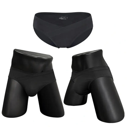 Black low rise modal briefs on mannequin - Adannu AD323