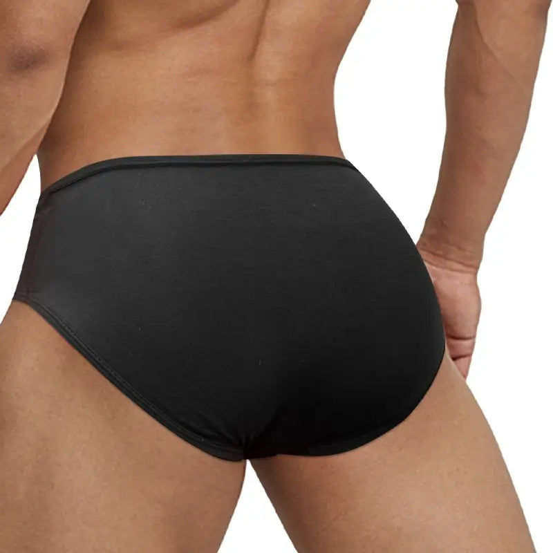 Black modal briefs rear view showing V-front - Adannu AD323