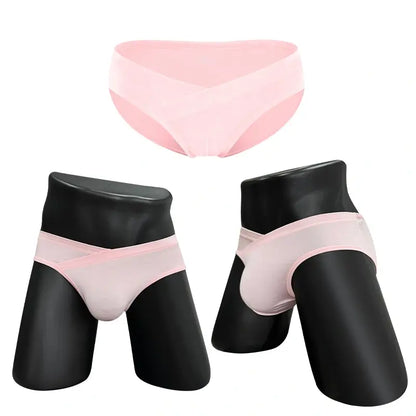 Pink low rise modal briefs on mannequin - Adannu AD323