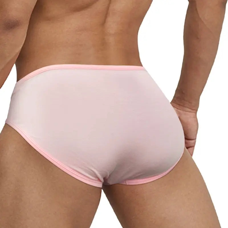 Pink modal briefs rear view showing V-front - Adannu AD323