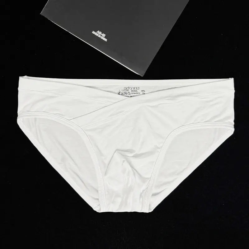 White modal briefs contour pouch detail - Adannu AD323