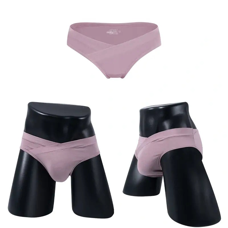 Dusky Pink low rise modal briefs on mannequin - Adannu AD330