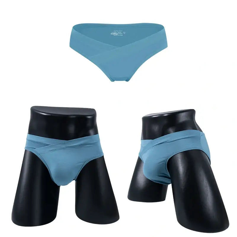 Slate Blue low rise modal briefs on mannequin - Adannu AD330