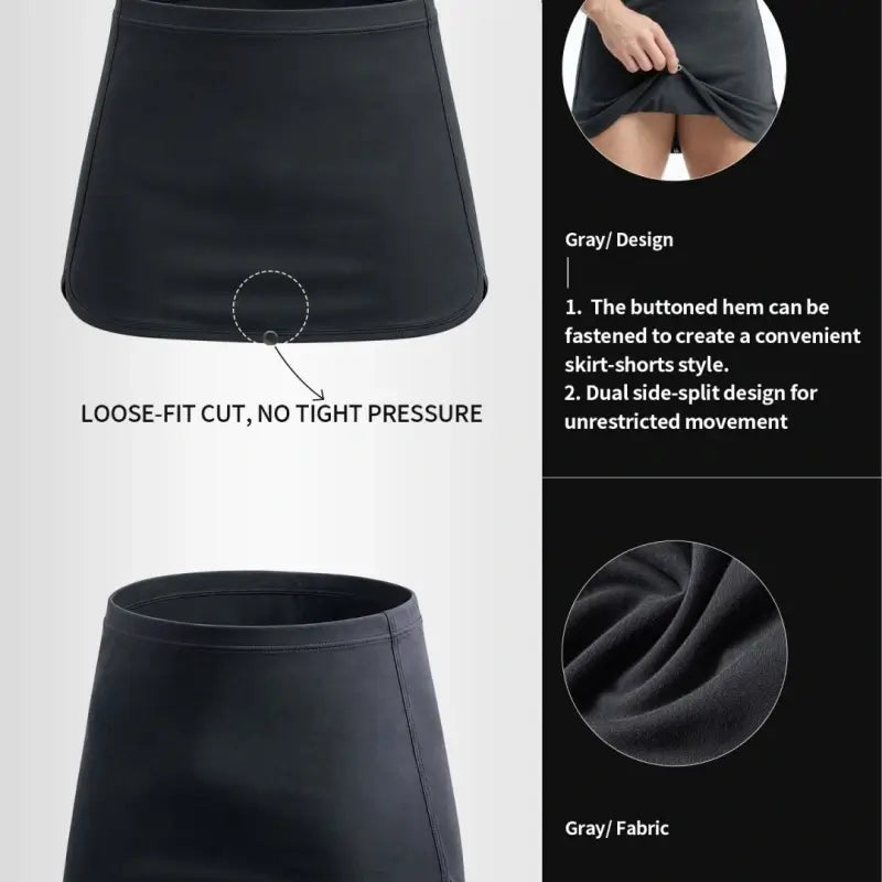 Modal sleep skirt design detail - snap hem and dual side slits - Adannu AD421