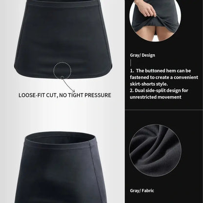 Modal sleep skirt design detail - snap hem and dual side slits - Adannu AD421