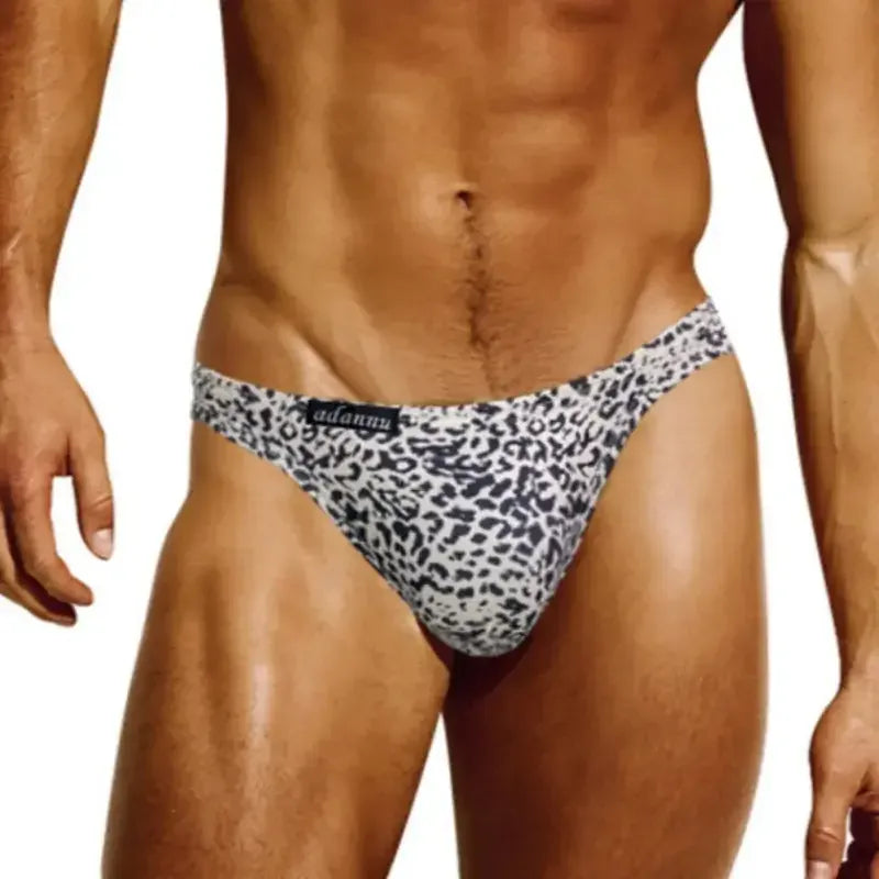 Adannu Adannu Men's Leopard Print Pouch Briefs - Low-Rise, Underwear for Men