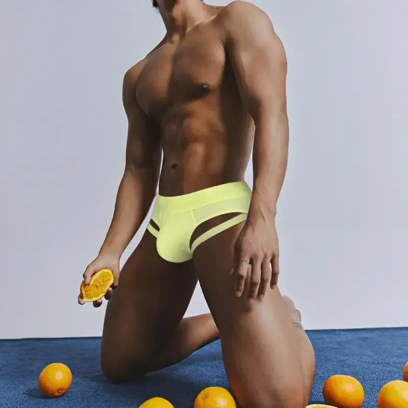 Adannu ADANNU Men's Low-Rise Ribbed Briefs - Bold, Comfortable, Youthful Design
