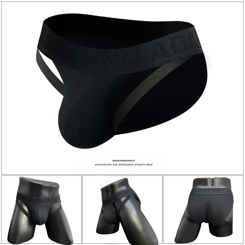 Adannu Adannu Men's Sexy High-Cut Briefs - Embossed Pattern Undies for Men