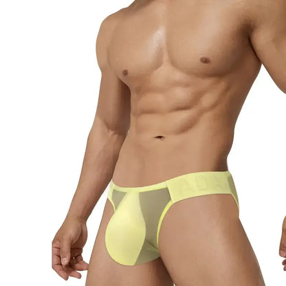 Adannu ADANNU Men's Sexy High-Cut Oxhorn Mesh Briefs