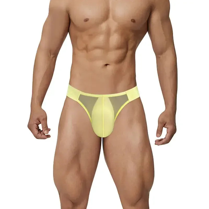 Adannu ADANNU Men's Sexy High-Cut Oxhorn Mesh Briefs