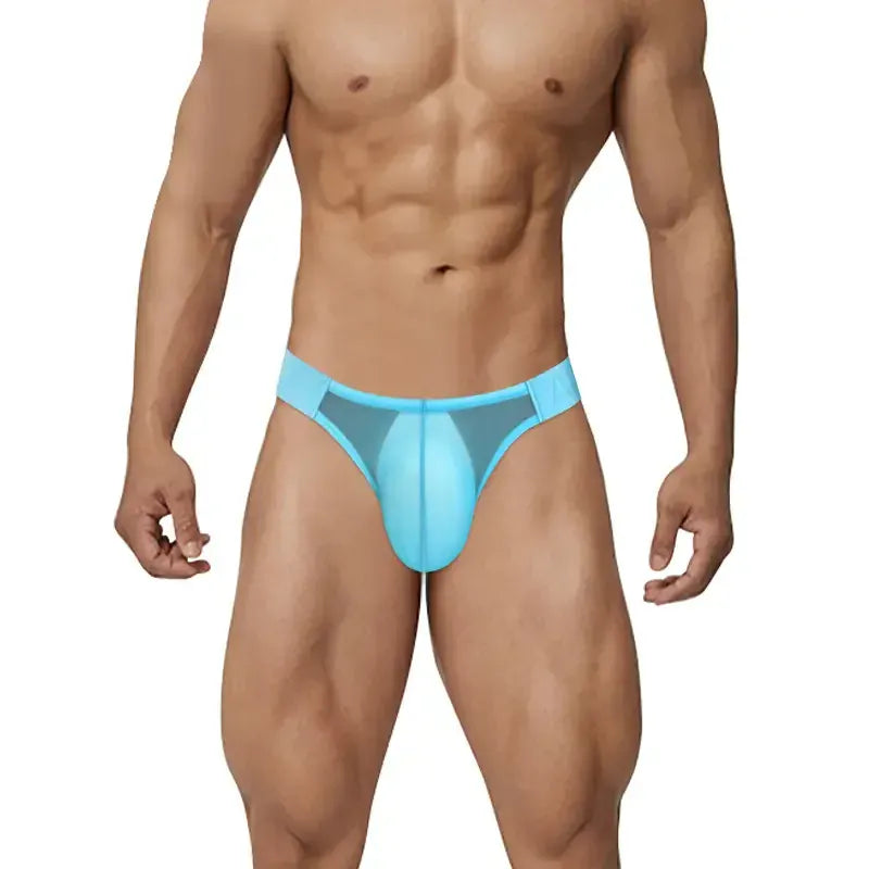 Adannu ADANNU Men's Sexy High-Cut Oxhorn Mesh Briefs