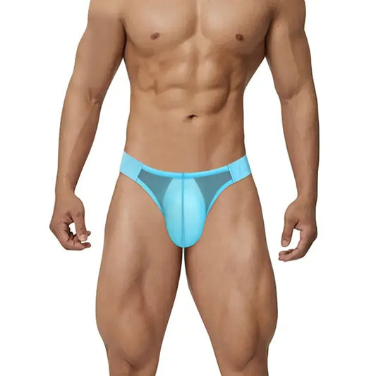 Adannu ADANNU Men's Sexy High-Cut Oxhorn Mesh Briefs