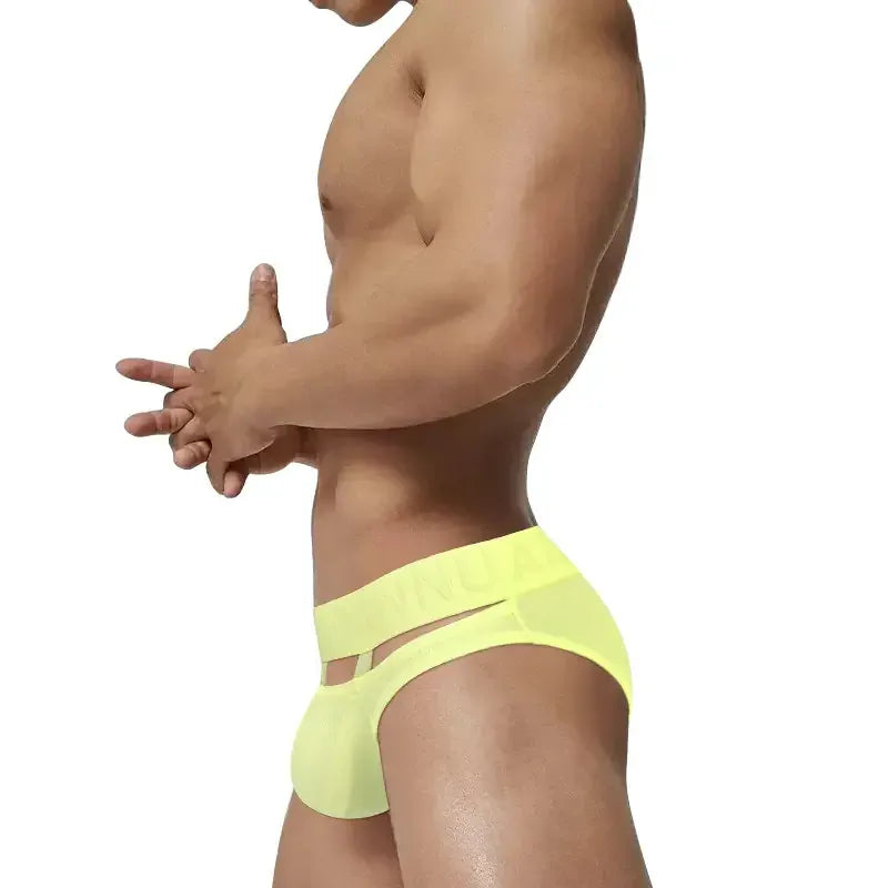 Adannu Adannu Men's Sexy Low Rise Breathable Pouch Briefs with Surround Ring Design