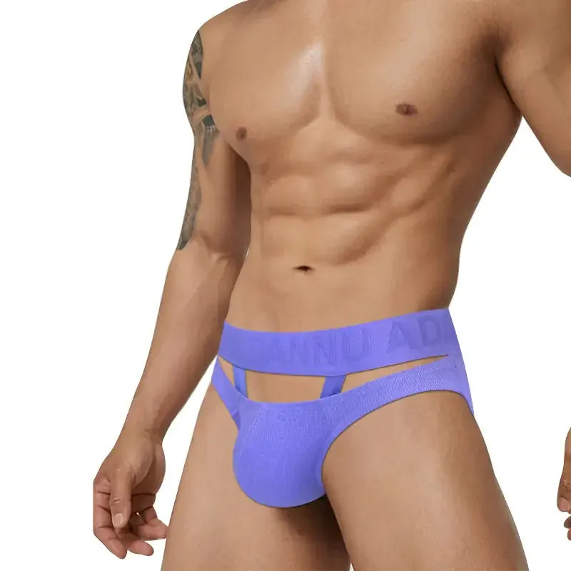 Adannu Adannu Men's Sexy Low Rise Breathable Pouch Briefs with Surround Ring Design