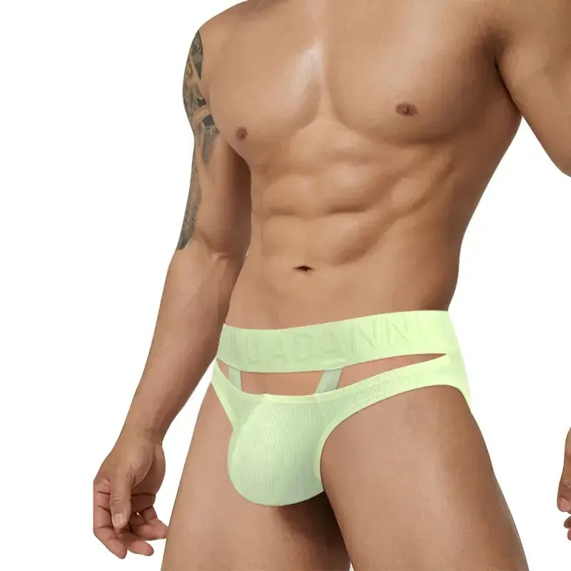 Adannu Adannu Men's Sexy Low Rise Breathable Pouch Briefs with Surround Ring Design