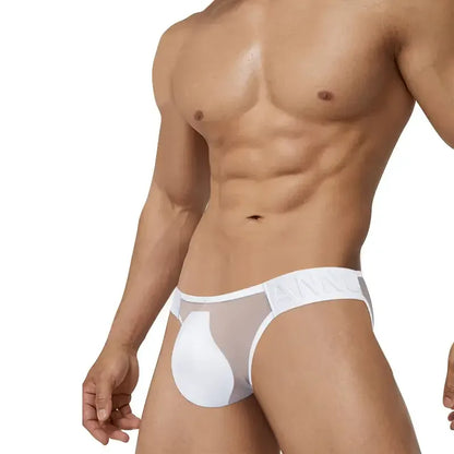Adannu Adannu Men's Sexy Mesh Briefs with Enhanced Pouch