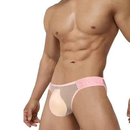 Adannu Adannu Men's Sexy Mesh Briefs with Enhanced Pouch