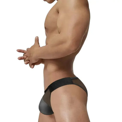Adannu Adannu Men's Sexy Mesh Briefs with Enhanced Pouch