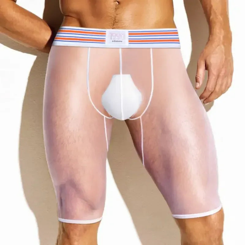 Adannu Adannu Men's Sexy Transparent Quick Dry Breathable Boxer Shorts AD7374