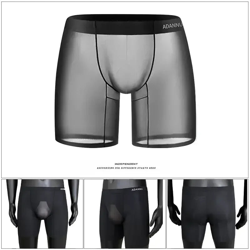 Adannu Adannu Transparent Sports Long Rod Boxer Shorts