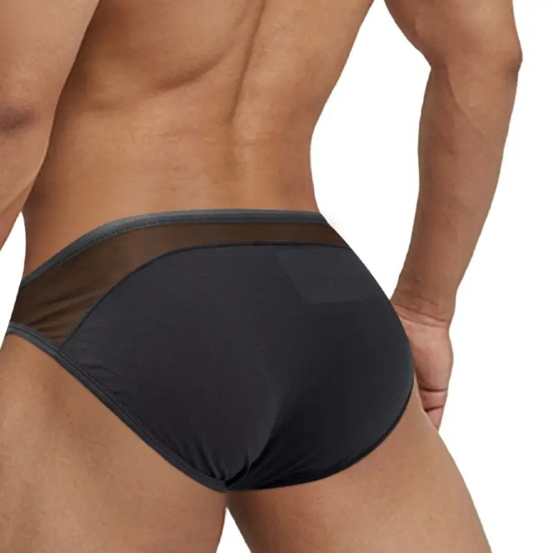 Adannu Briefs Men's 3-Panel Splice Brief | Low Rise | Skin-Friendly | Sexy Party Underwear