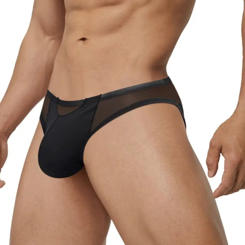 Adannu Briefs Men's 3-Panel Splice Brief | Low Rise | Skin-Friendly | Sexy Party Underwear