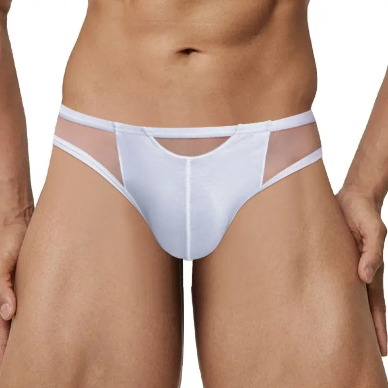 Adannu Briefs Men's 3-Panel Splice Brief | Low Rise | Skin-Friendly | Sexy Party Underwear
