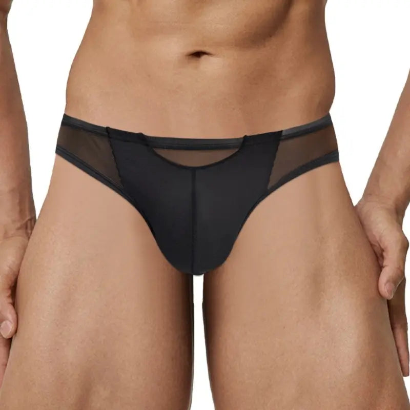 Adannu Briefs Men's 3-Panel Splice Brief | Low Rise | Skin-Friendly | Sexy Party Underwear
