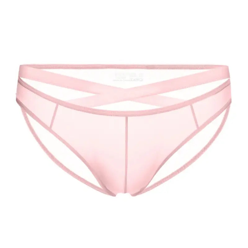 Adannu Briefs Men's Cross Strap Sheer Brief - U-Pouch Mesh Underwear AD322