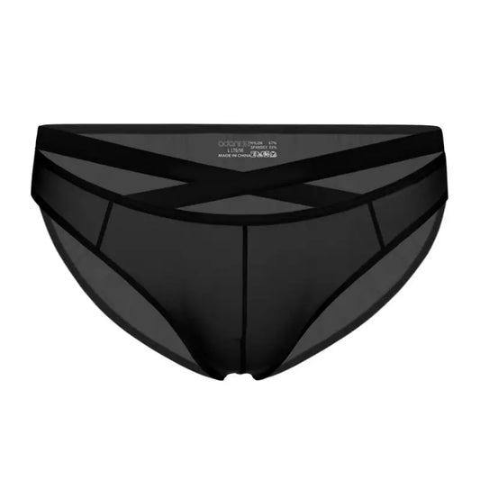 Adannu Briefs Men's Cross Strap Sheer Brief - U-Pouch Mesh Underwear AD322