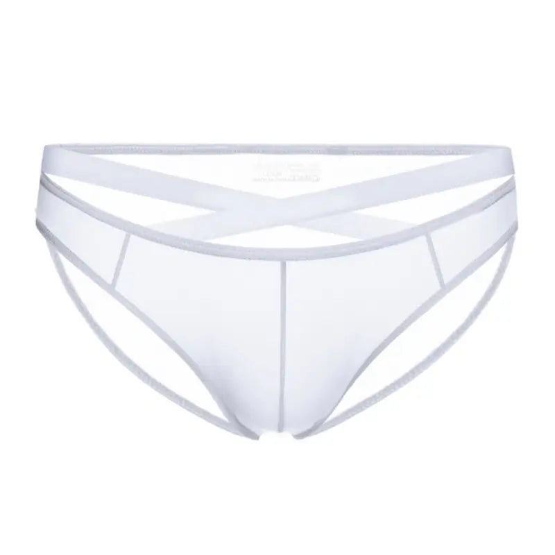 Adannu Briefs Men's Cross Strap Sheer Brief - U-Pouch Mesh Underwear AD322