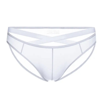 Adannu Briefs Men's Cross Strap Sheer Brief - U-Pouch Mesh Underwear AD322