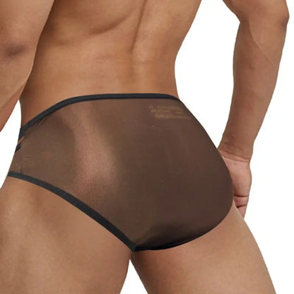 Adannu Briefs Men's Cross Strap Sheer Brief - U-Pouch Mesh Underwear AD322