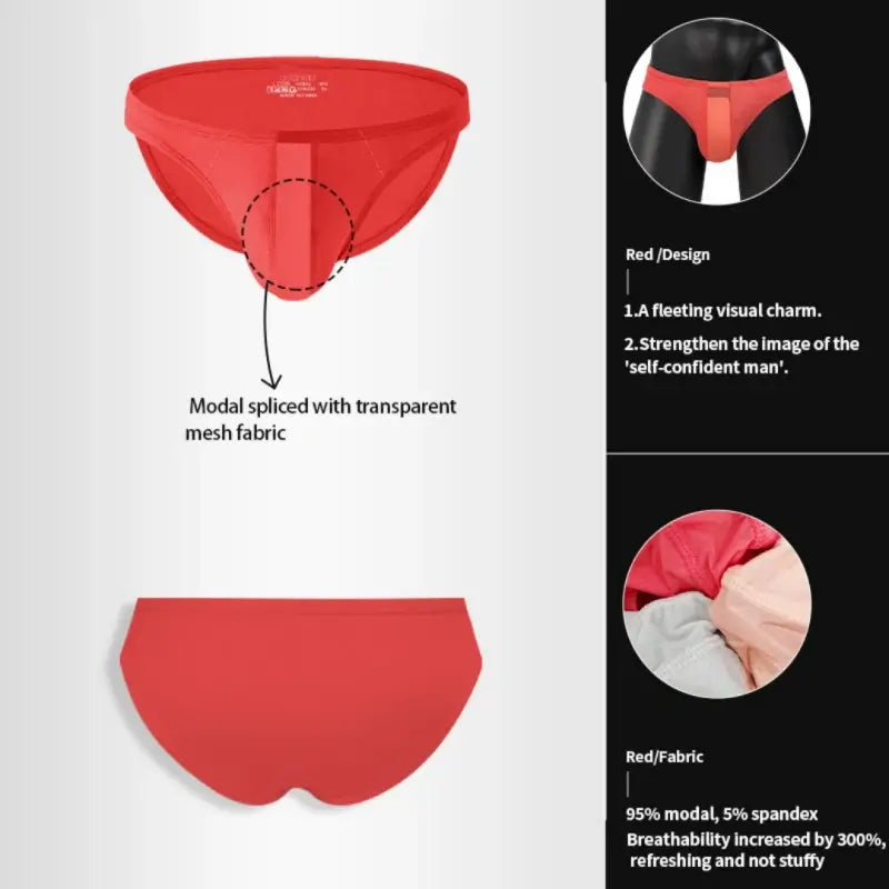 Adannu Briefs Men's Mesh Splice Modal Mesh Brief