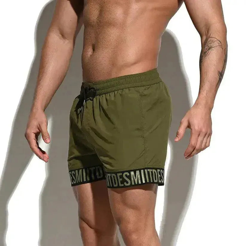 Desmiit Desmiit Men's Alphabet Splicing Loose Board Shorts