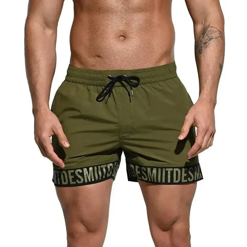 Desmiit Desmiit Men's Alphabet Splicing Loose Board Shorts