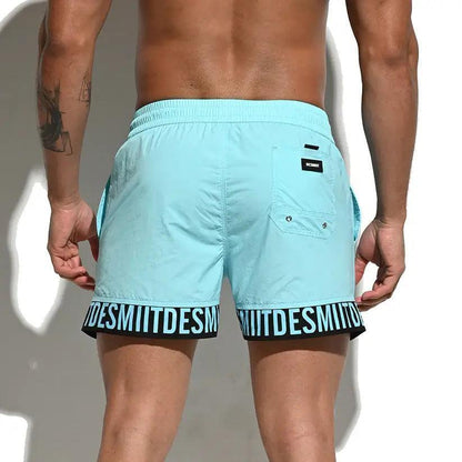 Desmiit Desmiit Men's Alphabet Splicing Loose Board Shorts