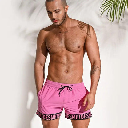 Desmiit Desmiit Men's Alphabet Splicing Loose Board Shorts