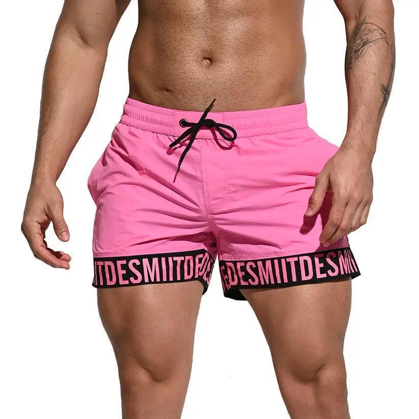 Desmiit Desmiit Men's Alphabet Splicing Loose Board Shorts
