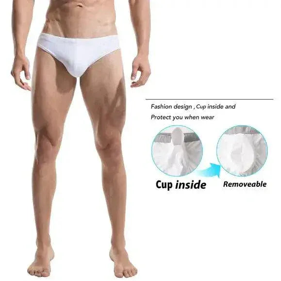 Desmiit Desmiit Men's Swim Briefs - Sexy Low Rise Quick Dry Swimwear with Convex Pad