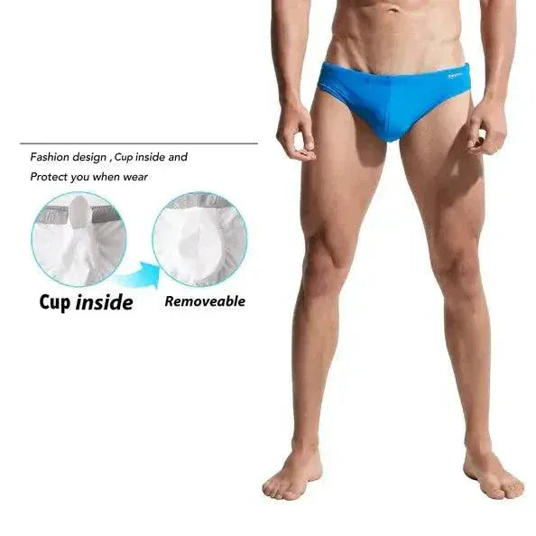 Desmiit Desmiit Men's Swim Briefs - Sexy Low Rise Quick Dry Swimwear with Convex Pad