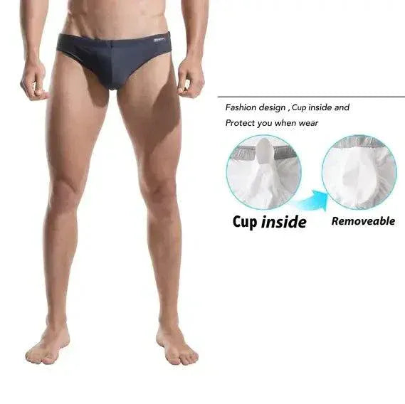 Desmiit Desmiit Men's Swim Briefs - Sexy Low Rise Quick Dry Swimwear with Convex Pad