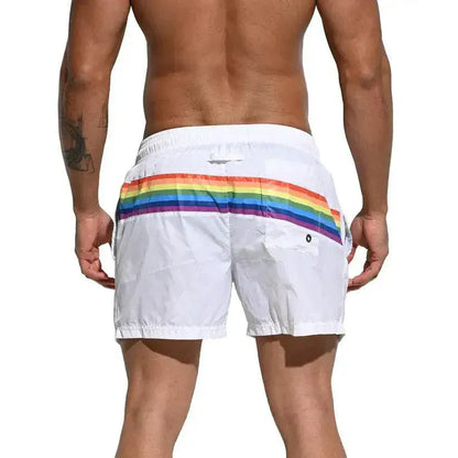 Desmiit Men's Board Shorts Pride Rainbow Beach Short for Men with Pockets