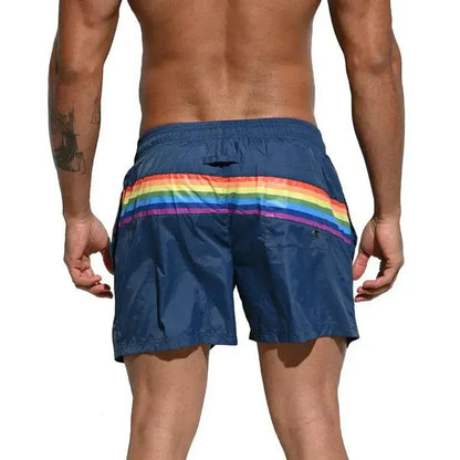 Desmiit Men's Board Shorts Pride Rainbow Beach Short for Men with Pockets