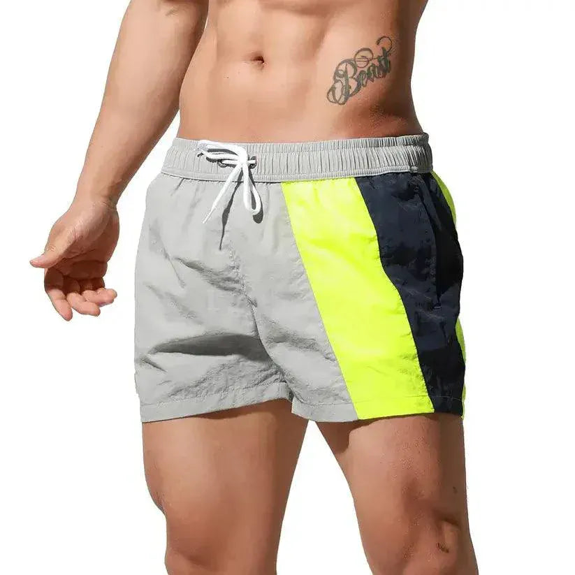 Desmiit Men's Geometric Stitching Board Shorts Swim & Sports Wear