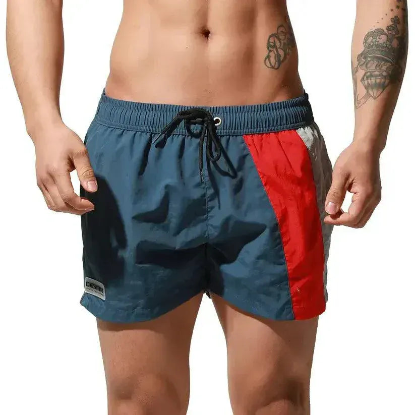 Desmiit Men's Geometric Stitching Board Shorts Swim & Sports Wear