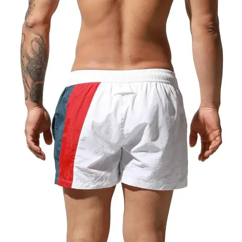 Desmiit Men's Geometric Stitching Board Shorts Swim & Sports Wear